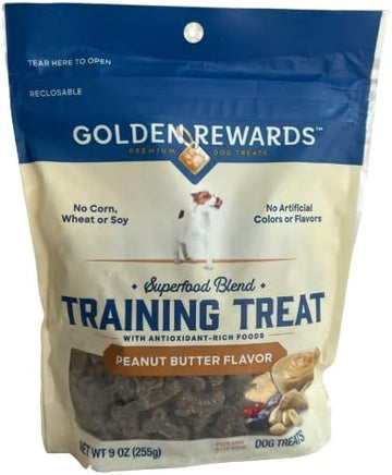 Golden Rewards Superfood Blend Training Treats Peanut Butter Flavor (1) 9oz Bag